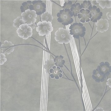 Anemones in Light Full custom on custom grey painted silk