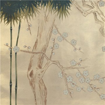 Bamboo River Blossom Original on Brushed Gold gilded paper