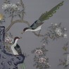 Japanese Garden Original on Gun Metal dyed silk