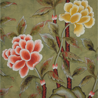 Koren Peony Colourway SC-50 on Edo Cannella India tea paper