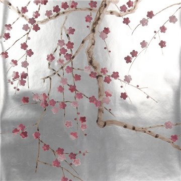 Plum Blossom Blossom on Tarnished silver gilded paper