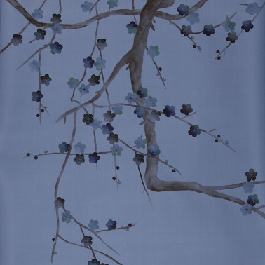 Plum Blossom Full custom on Sky Blue dyed silk