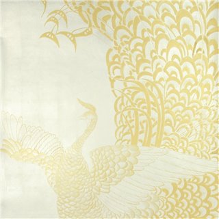 Whistler Peacoks Original on 12 Carat White Gold gilded paper