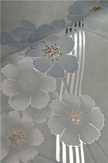 Anemones in Light Full custom on custom grey painted silk