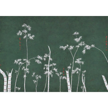 Bamboo Argent on Edo Green...