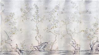 Japanese Garden Part custom on Ocean Silver gilded silk