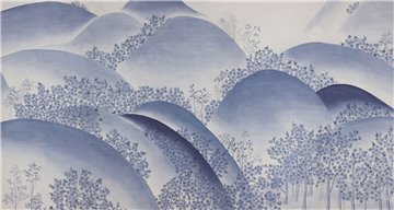 Kiso Mountains Full custom monochromatic on Lilac Hint slub silk