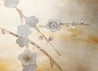 Plum Blossom Full custom on White Metal gilded silk with nickel pearlescent antiquing