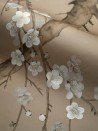 Plum Blossom Part custom on custom grey painted silk