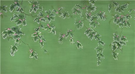 Silk Tree Clouway SC-92 on Emerald Green dyed silk