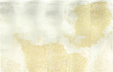 Whistler Peacoks Original on 12 Carat White Gold gilded paper