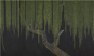 Willow Original on Edo Night painted silk