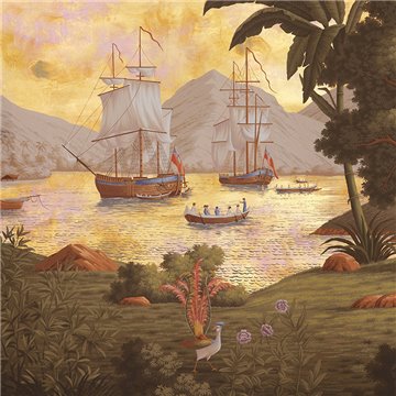 Captain Cook´s voyages Amarelo on Deep Rich Gold gilded paper with antiquing