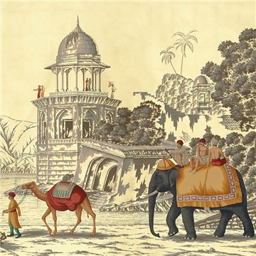 Early Views of India Full custom on Deep Rich Gold gilded paper