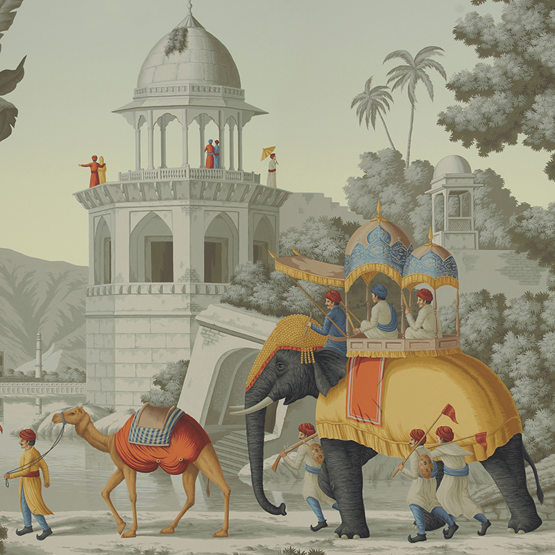 Early Views of India Paille on Eden scenic paper