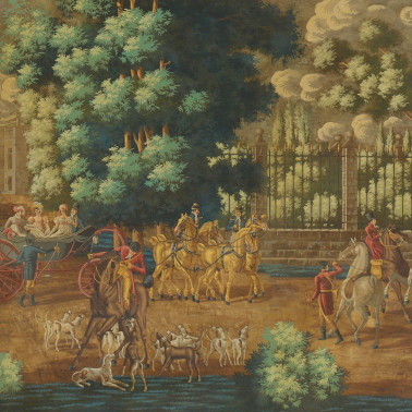 La Chasse de Compiègne jacquemart on antique scenic Xuan paper