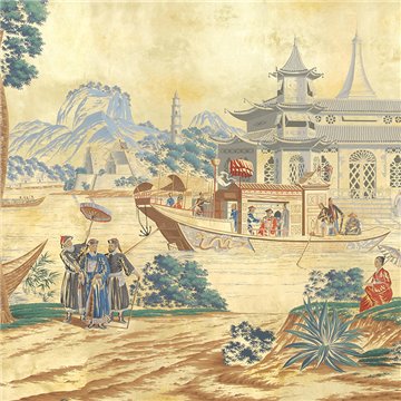 Procession Chinoise Part custom on Warm Gold gilded paper