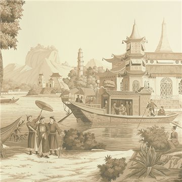 Procession Chinoise Sepia on scenic paper