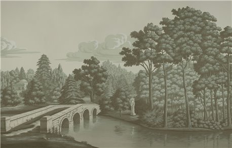 English Landscape Crystal Grey on scenic paper