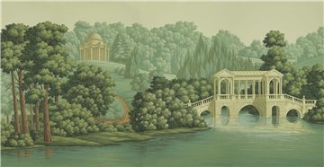 English Landscape Verdoyant on scenic paper