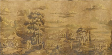 Telemachus Sepia on antique scenic Xuan paper