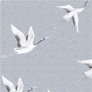 Japanese Cranes Teal DYW0015