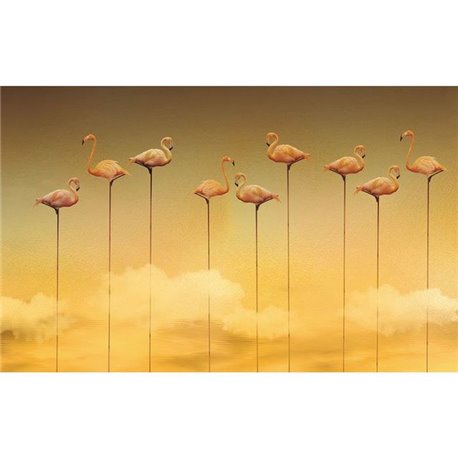 Flamingos Mural M3911-3
