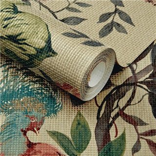 Bird Sonnet Lacquer Luxury Paperweave Mural 1209-157-01