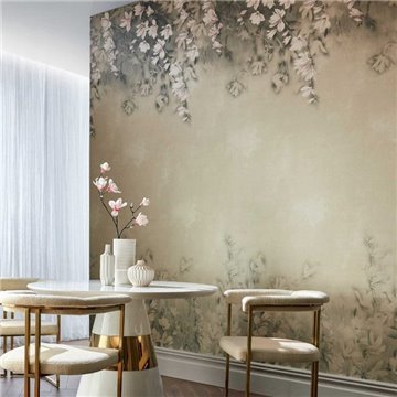 Trailing Magnolia Burnished Gold Luxury Floral Wall Mural 2109-158-04
