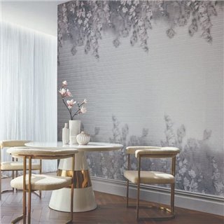 Trailing Magnolia Mist Grey Luxury Floral Paperweave Mural 2109-158-01-1