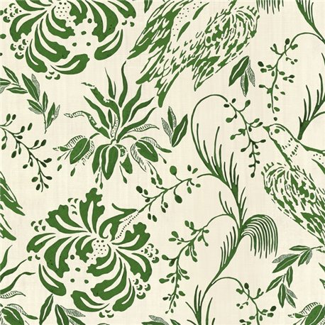 Folk Embroidery Fern Green WP30015 Folk Embroidery Fern Green WP30015