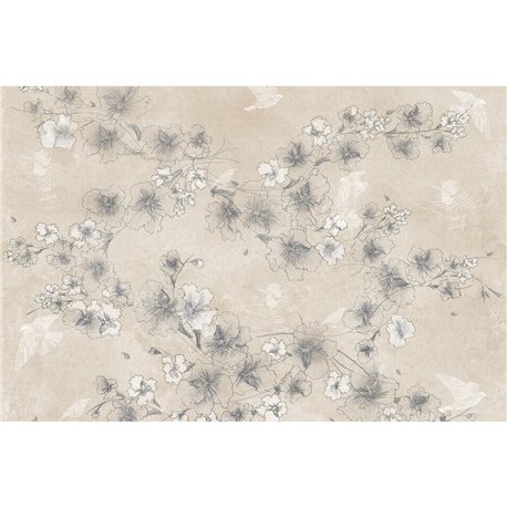 56417-BIRDFLOWER-BEIGE-DECO 56417-BIRDFLOWER-BEIGE-DECO