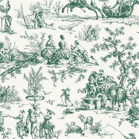 Bucolic Toile Emerald A00034