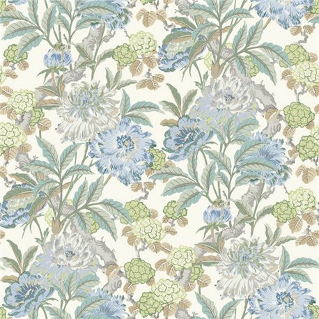 Summer Peony Aqua BW45095-4 Summer Peony Aqua BW45095-4