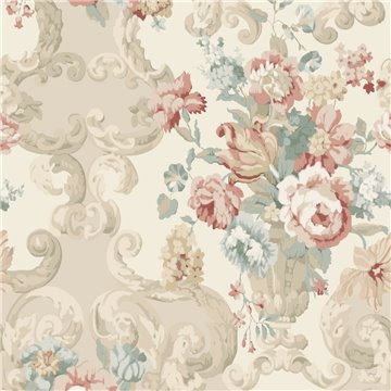 Floral Rococo Lovat Red FG103-R114