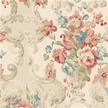 Floral Rococo Red Green FG103-V117