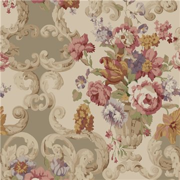 Floral Rococo Red Plum FG103-V54