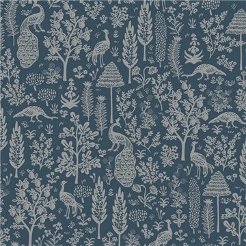 Menagerie Toile Navy and Metallic Silver RP7372