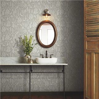 Menagerie Toile Grey and White RP7369