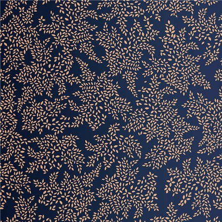 Metallic Leaves Navy SM0021-02 Metallic Leaves Navy SM0021-02