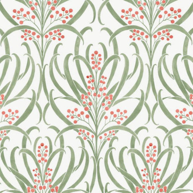 KT2231 Green Laurel Leaf Ogee Wallpaper