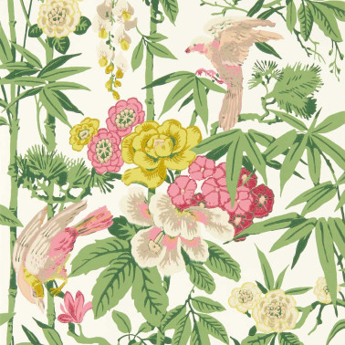 Bamboo and Birds Scallion Green DWAW217130