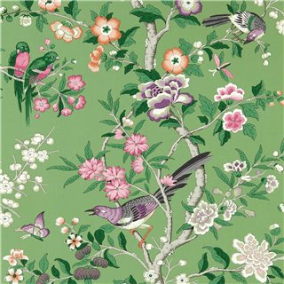 Chinoiserie Hall Chinese Green Lotus Pink DWAW217110