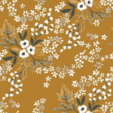 H0687 Floral Constellation Mustard