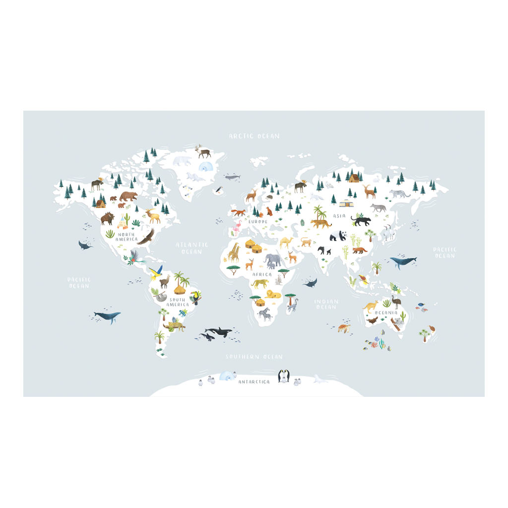 H0719 Animals World Map