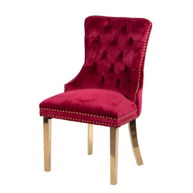 SILLA VELVET CAPITONE ROJO ALBANY REF-914018