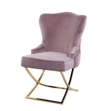 SILLA VELVET CAPITONE ROSA BRUNY REF-914026