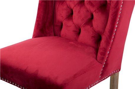 SILLA VELVET CAPITONE ROJO NELSON REF-914010