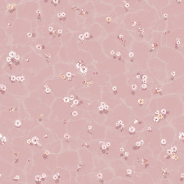 Floral Bath Mural Wallpaper - Blush