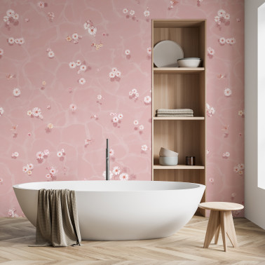 Floral Bath Mural Wallpaper...